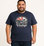Espionage Grote maten Slate Grey T-shirt "Vintage Motorbike"  - 2XL-8XL