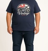 Espionage Grote maten Slate Grey T-shirt "Vintage Motorbike"  - 2XL-8XL