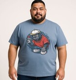 Espionage Grote maten Licht Blauw T-shirt  "Graffiti" TS433 - 2XL-8XL