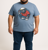 Espionage Grote maten Licht Blauw T-shirt  "Graffiti" TS433 - 2XL-8XL