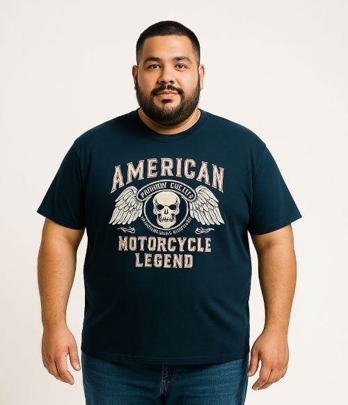 Espionage Grote maten ZwartT-shirt "Motorcycle Legend"  - 2XL-8XL