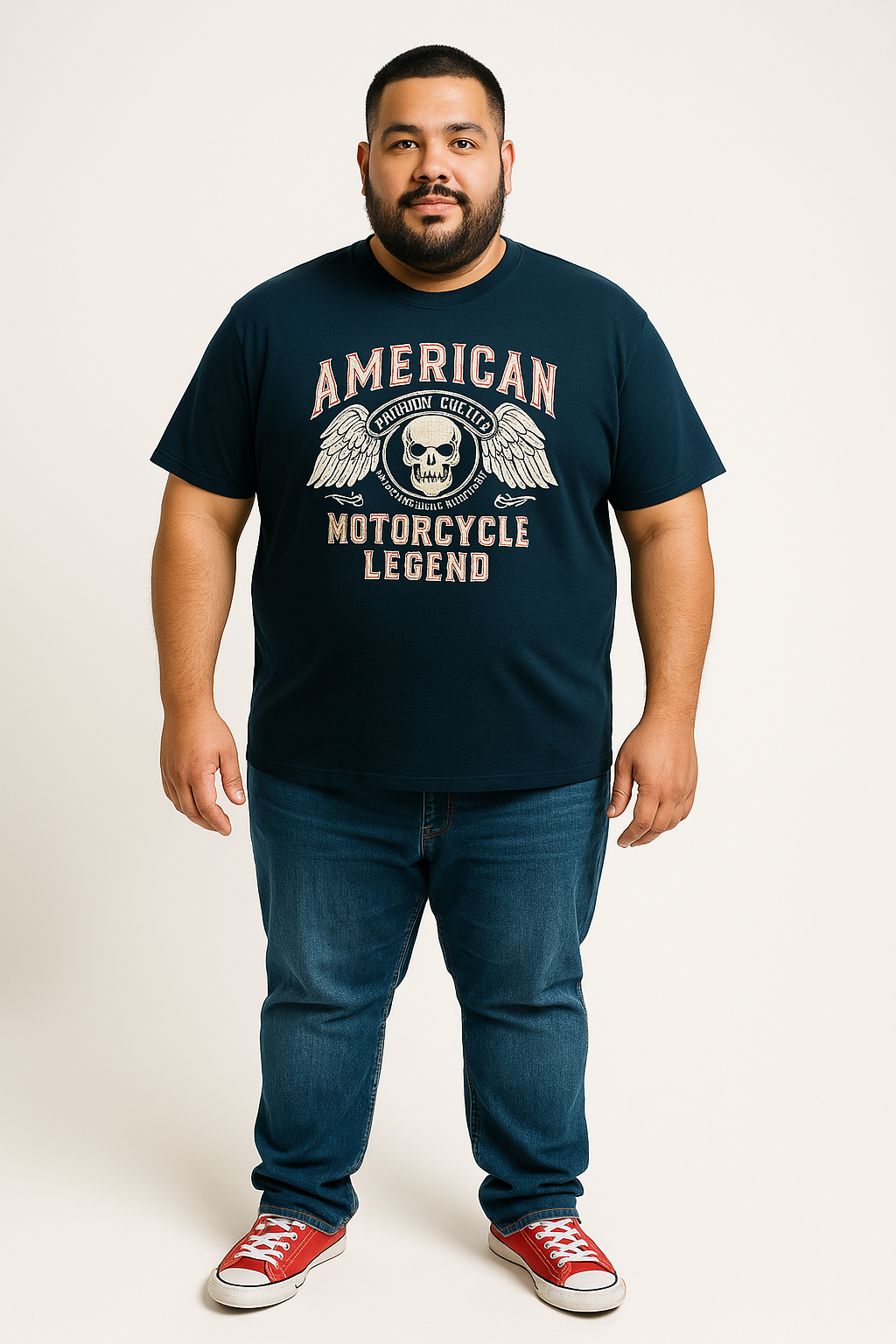 Espionage Grote maten ZwartT-shirt "Motorcycle Legend"  - 2XL-8XL