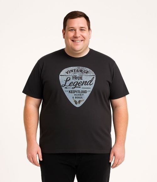 Espionage Grote maten Z wart T-shirt "Music Legend"  2XL-8XL
