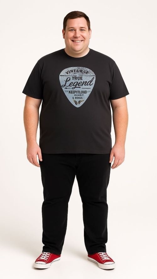 Espionage Grote maten Z wart T-shirt "Music Legend"  2XL-8XL