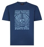 Espionage Grote maten Blauw T-shirt "Music Festival"  2XL-8XL