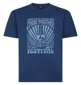 Espionage Grote maten Blauw T-shirt "Music Festival"