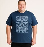 Espionage Grote maten Blauw T-shirt "Music Festival"  2XL-8XL