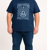 Espionage Grote maten Blauw T-shirt "Music Festival"  2XL-8XL