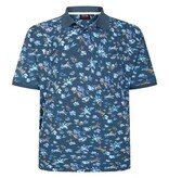 Espionage Grote maten Denim Blue Polo Floral  2XL-8XL