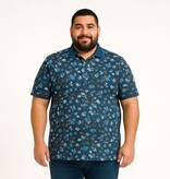 Espionage Grote maten Denim Blue Polo Floral  2XL-8XL