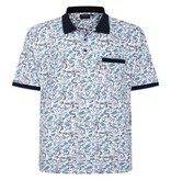 Espionage Grote maten Witte Polo BirdPrint  2XL-8XL