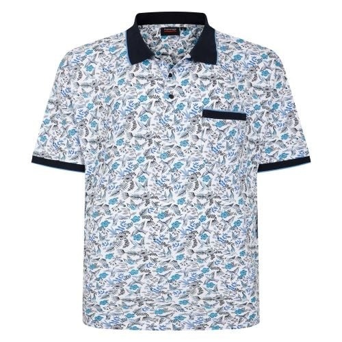 Espionage Grote maten Witte Polo BirdPrint  2XL-8XL