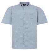Espionage Grote maten Blauw Geometric Print Overhemd 2XL-8XL