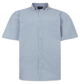 Espionage Grote maten Blauw Geometric Print Overhemd