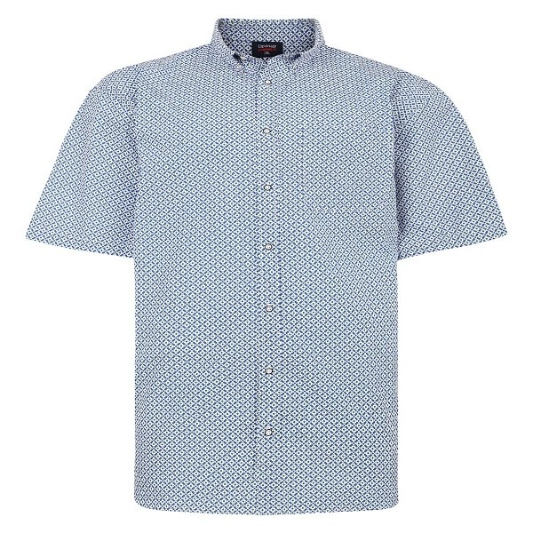 Espionage Grote maten Blauw Geometric Print Overhemd 2XL-8XL
