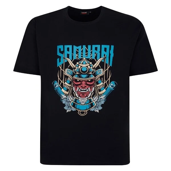 Espionage GGrande taille T-shirt Noir "Samurai" TS429  2XL-8XL