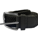 double Grote maten Elastische Gevlochten Zwarte Riem 130 t/m 160 cm