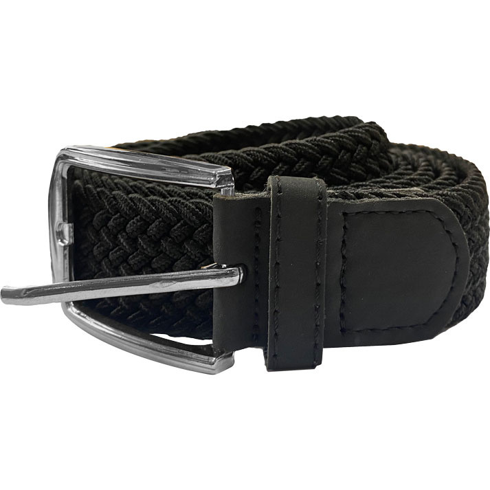 double Grote maten Elastische Gevlochten Zwarte Riem 130 t/m 160 cm