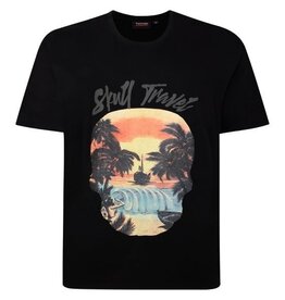 Espionage Grote maten Zwart T-shirt "Skull Travel"