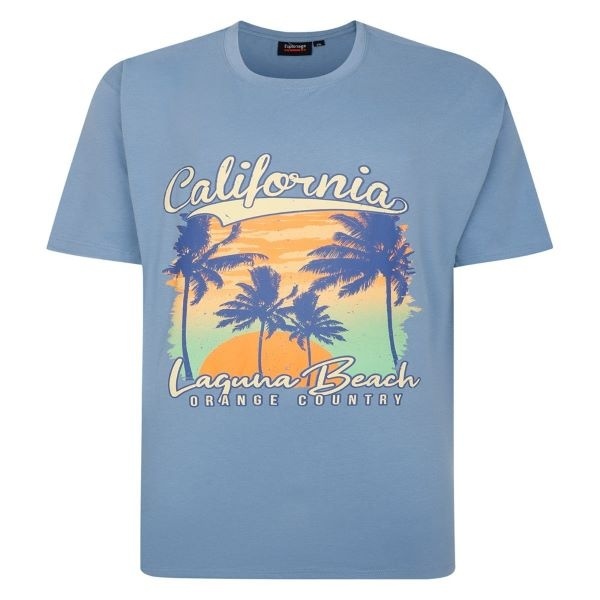 Espionage Grote maten Blauw T-shirt "California"  2XL-8XL