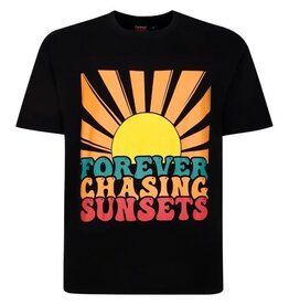 Espionage Grote maten Zwart T-shirt "Chaising Sunset"