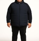 Espionage Grote maten Navy Gewatteerde Waterdichte jas 2XL-8XL