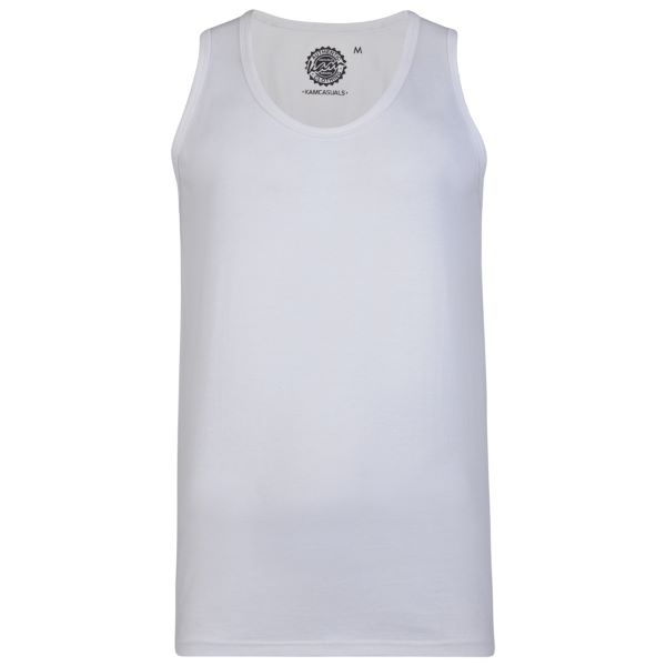 KAM Grote maten Witte Tank Top 2XL-8XL