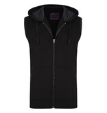 KAM Grote maten Zwarte Sleeveless Hoody 2XL-8XL