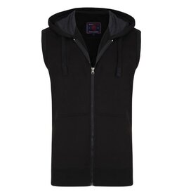 KAM Grote maten Zwarte Sleeveless Hoody