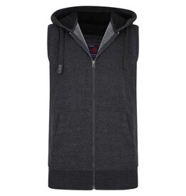 KAM Grote maten Charcoal Sleeveless Hoody