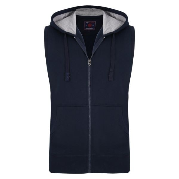 KAM Grote maten Navy Sleeveless Hoody  2XL-8XL