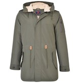 KAM Grote maten Groene Parka Jas met sherpavoering 2XL-8XL