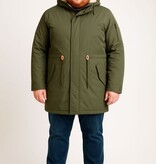KAM Grote maten Groene Parka Jas met sherpavoering 2XL-8XL