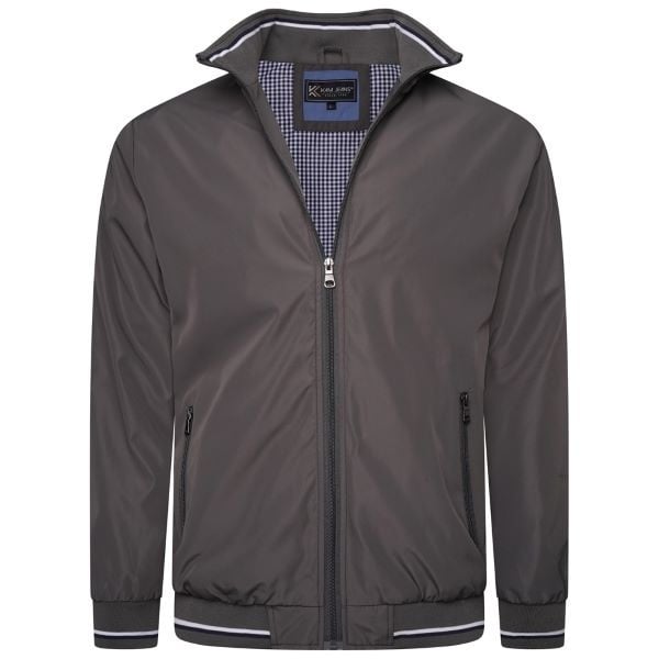 KAM Grote maten Charcoal Premium Zomer Harringtonjas 2XL-8XL
