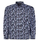 Espionage Grote maten Paisley Print Stretch Overhemd Langemouw 2XL-8XL