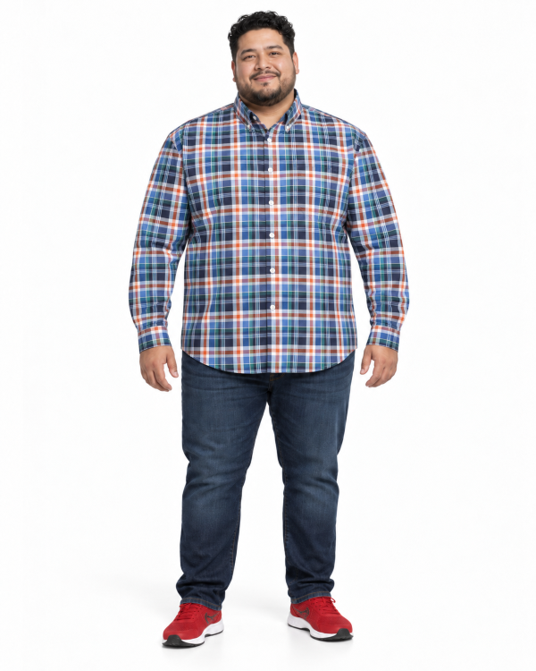 Espionage Grote maten Geruit overhemd Langemouw 2XL-8XL