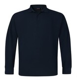 Espionage Polo homme noir grande taille à manches longues 2XL-8XL
