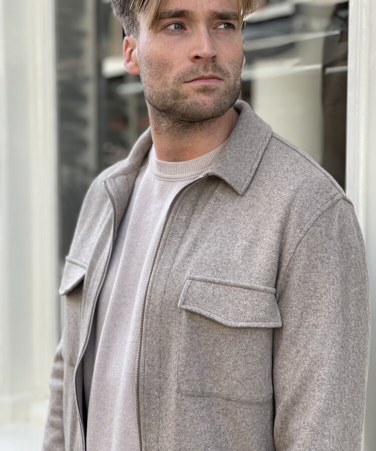 MARCO PESCAROLO MP URUS GREY CASHMERE SHIRT JACKET