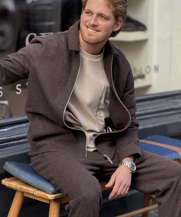 MARCO PESCAROLO MARCO PESCAROLO EVO ZIP CASHMERE BLEND BROWN