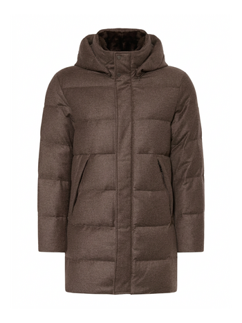 DUNO DUNO BROWN MAGNUS PARKA IN LORO PIANA