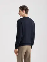 FILIPPO DE LAURENTIIS FDL MERINO PURO CREWNECK NAVY