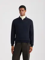 FILIPPO DE LAURENTIIS FDL MERINO PURO POLO LONG NAVY