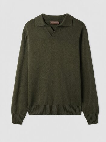 FILIPPO DE LAURENTIIS FDL MERINO PURO POLO LONG MILATARE