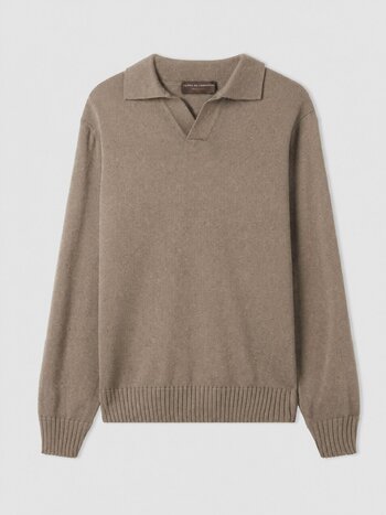 FILIPPO DE LAURENTIIS FDL MERINO PURO POLO LONG GREIGE