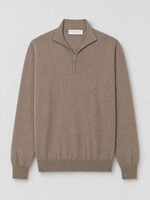 FILIPPO DE LAURENTIIS FDL ROYAL MERINO HALF ZIP FANGO