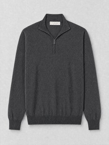 FILIPPO DE LAURENTIIS FDL ROYAL MERINO HALF ZIP ANTRA