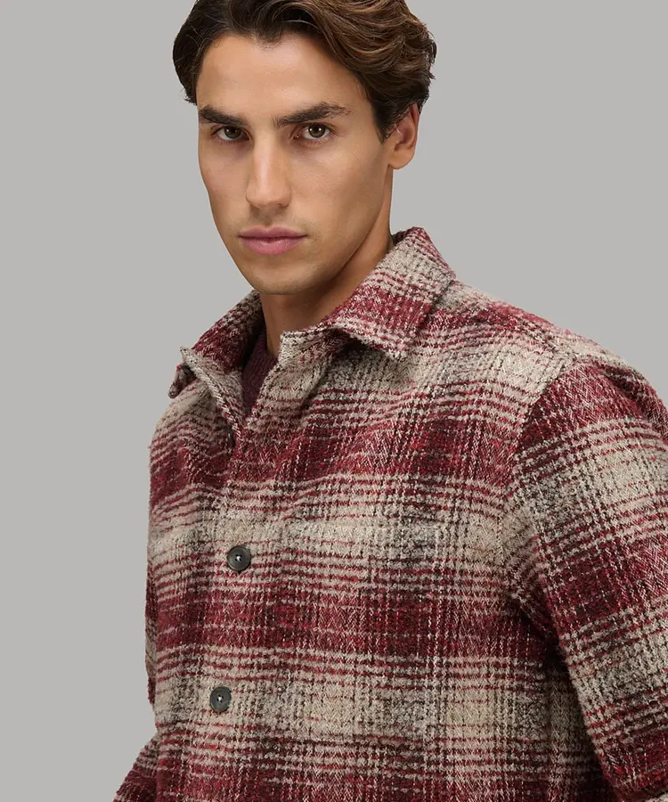 XACUS XACUS OVERSHIRT CHECK WOVEN FIRE RED