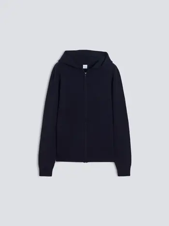 ASPESI ASPESI NAVY WOOL ZIP HOODY