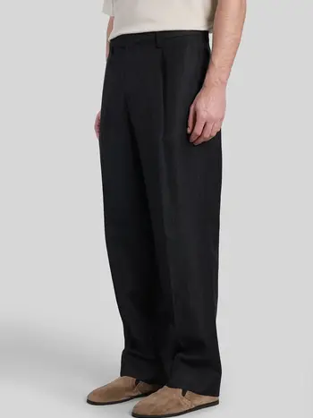BRIGLIA BRIGLIA NAVY MARGTTAS BLACK WOOL PANTS