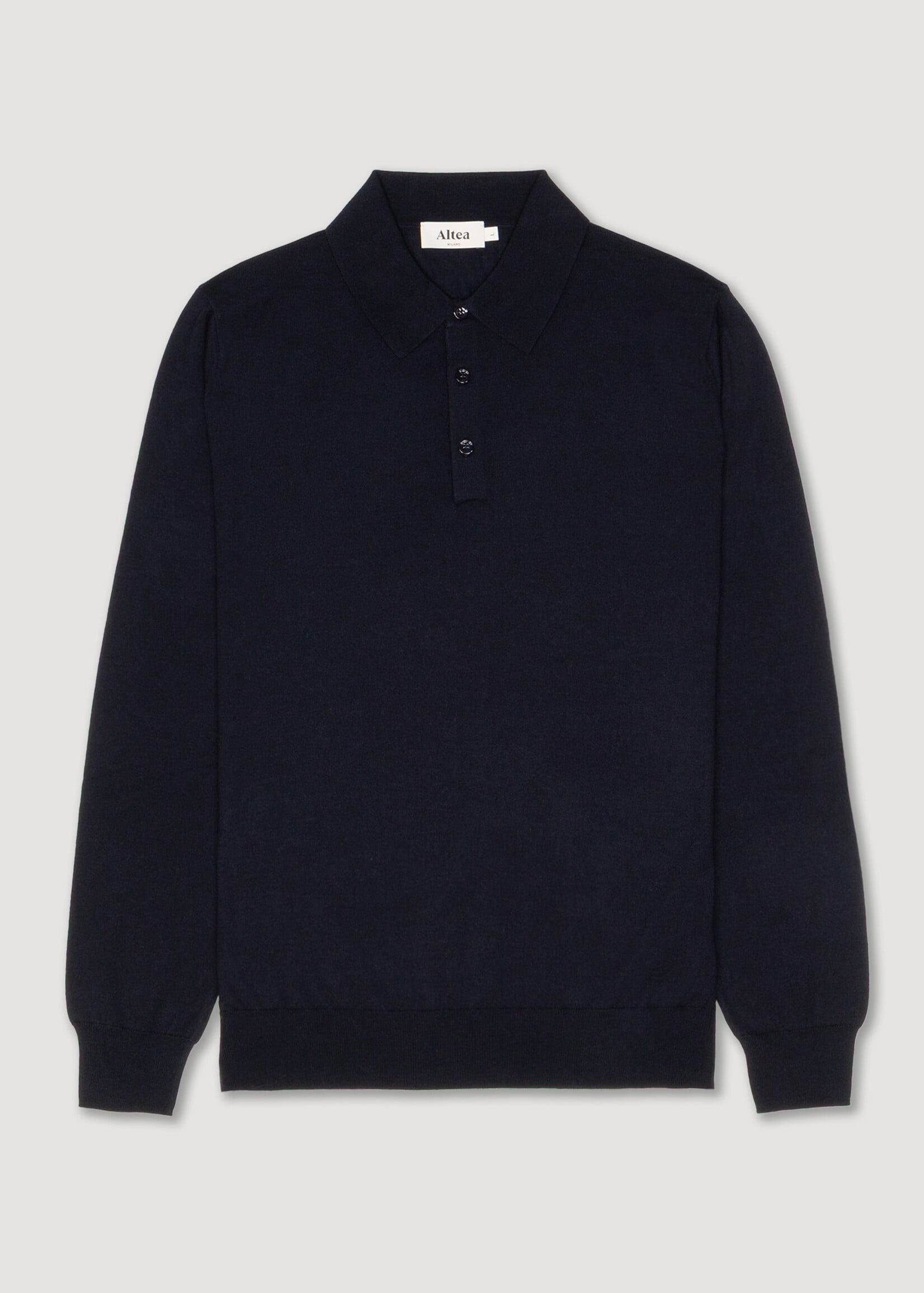 ALTEA MILANO ALTEA LANA CASHMERE POLOSHIRT LONG NAVY